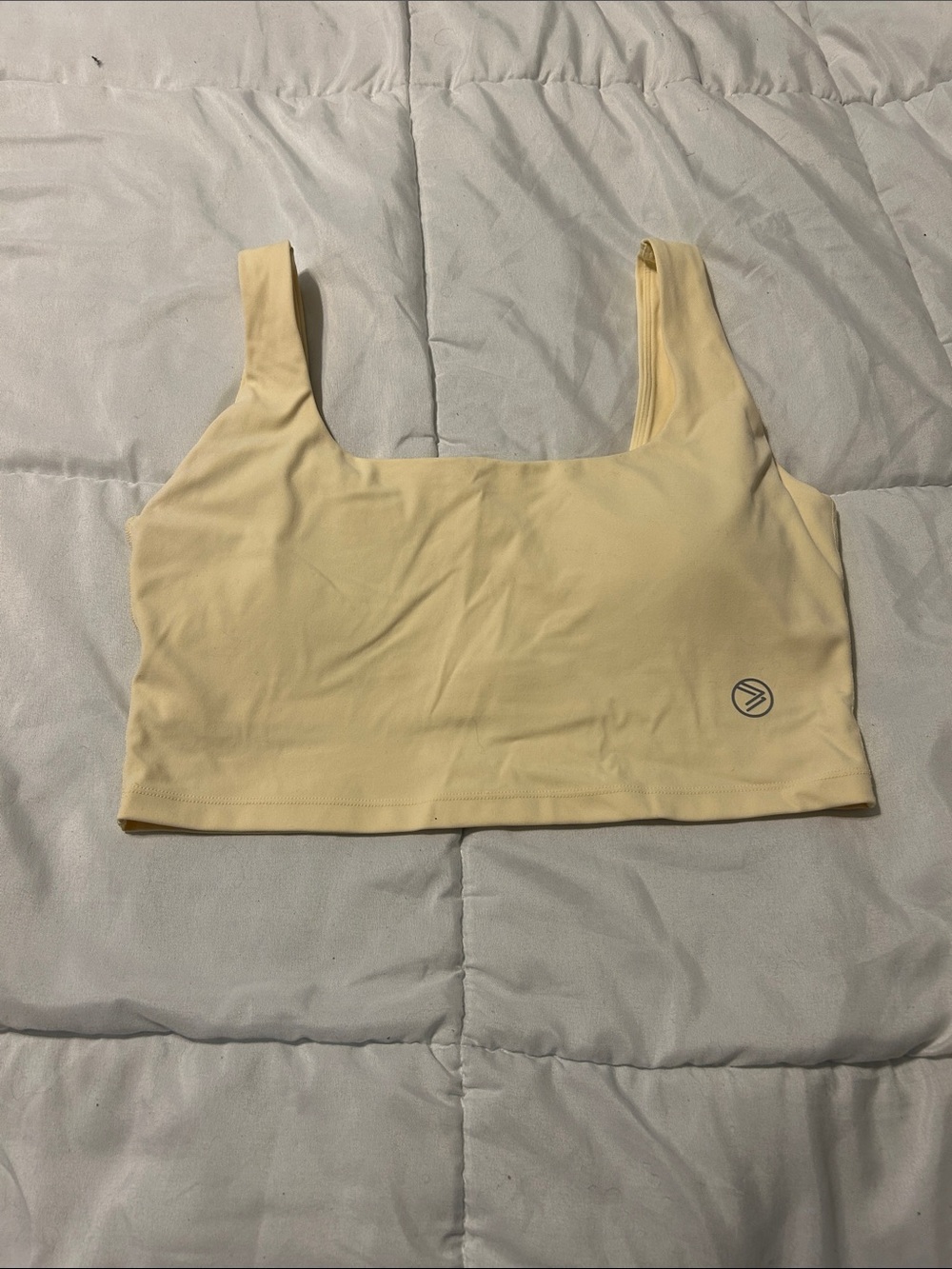 Savvi Cream Cropped/ Scoop Neck Sports Bra